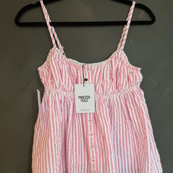 NWT Princess Polly Pink Striped Tank Top - Picture 5 of 7